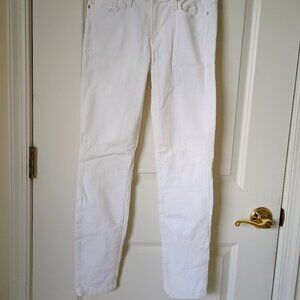 J. Crew Women Toothpick White Denim Skinny Ankle Jeans Size 0